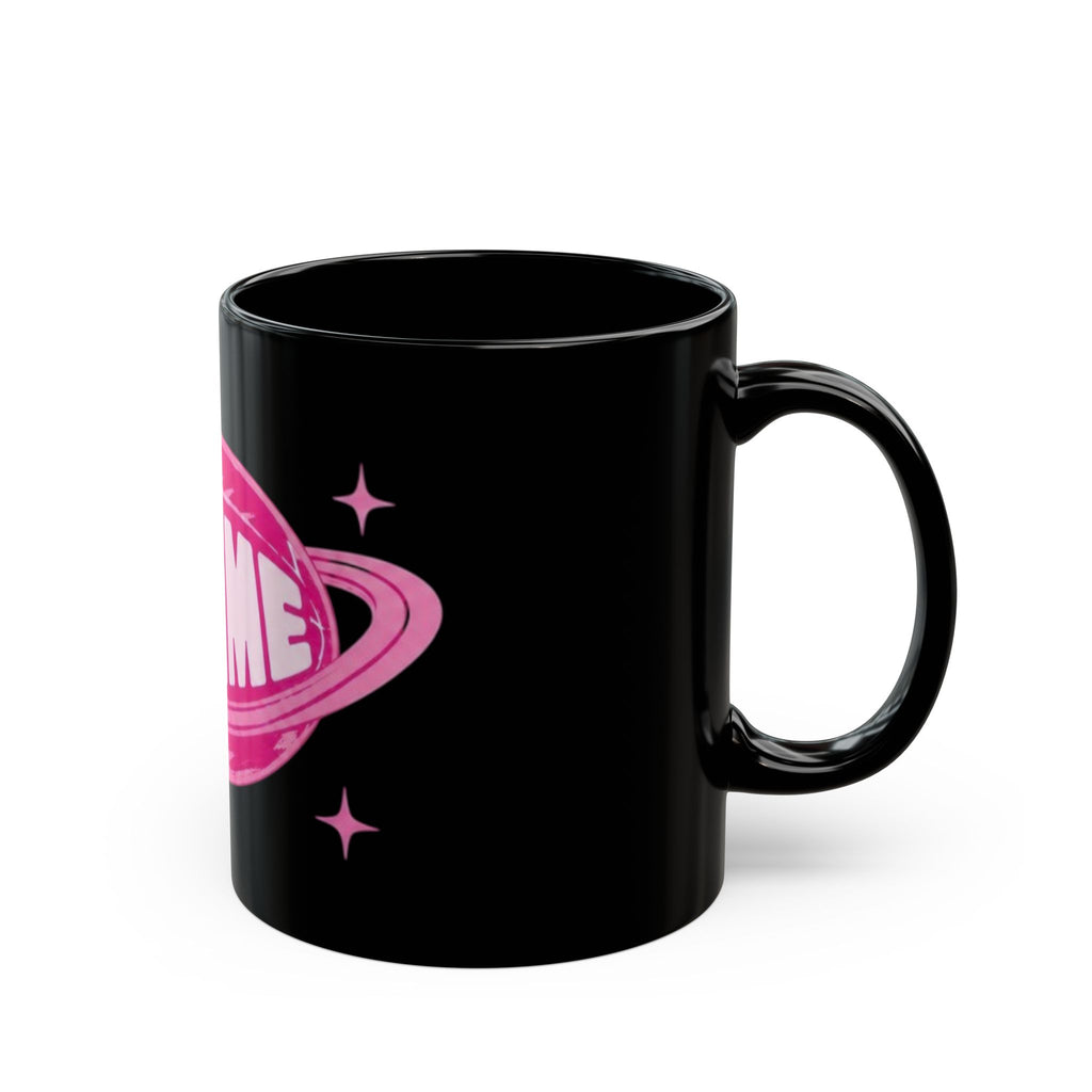 Atime Black Mug pink logo