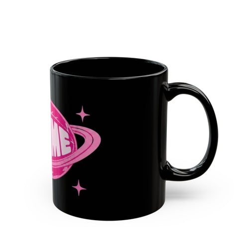 Atime Black Mug pink logo